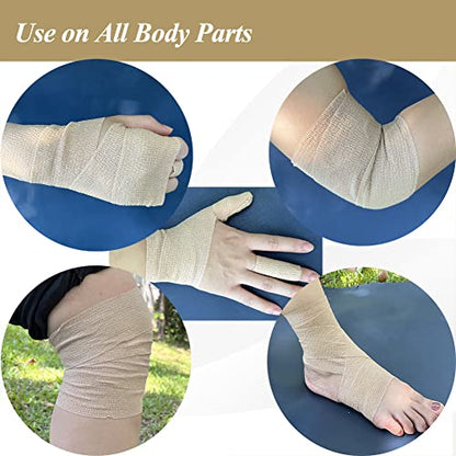 Self Adhesive Bandage Wrap,Black Sports Tape Vet Wrap Cohesive Bandage | CIYAGPOOU 12 Pack 2 Inches 5 Yards Athletic Wrap Breathable Flexible Stretchy for First Aid, Sprains Protection - color: 2 Inches Vet Wrap (12 Pack Black)