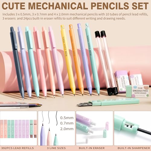 62PCS Aesthetic School Supplies Cute Back to School Supplies Stationary Set | College Preppy Essentials Kit with Large Pencil Pouch Case, Pastel Highlighters Gel Pens Mechanical Pencils for Student Girls - color: Blue