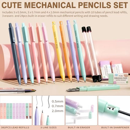 62PCS Aesthetic School Supplies Cute Back to School Supplies Stationary Set | College Preppy Essentials Kit with Large Pencil Pouch Case, Pastel Highlighters Gel Pens Mechanical Pencils for Student Girls - color: Pink