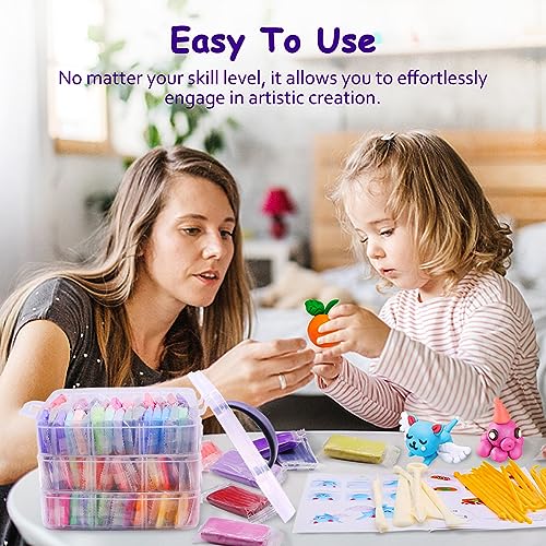 PeacePeo Polymer Clay Kit 215 Pcs Oven Bake Clay 110 Colors | Modeling Baking Clay, Non-Sticky, Non-Toxic, Sculpting Tools, Soft and Easy to Shape for Kids, Adults, Beginners DIY Crafts