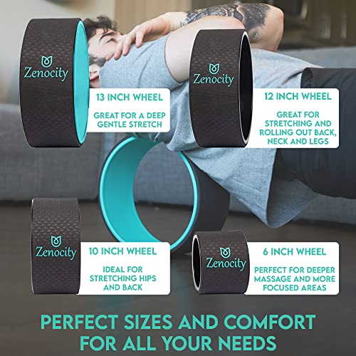 Yoga Back Roller - Yoga Wheel for Stretching and Back Pain Relief - Back Stretcher - Foam Roller - Best Balance Accessory for Stretching - Thick Padding for Comfort - Improve Flexibility