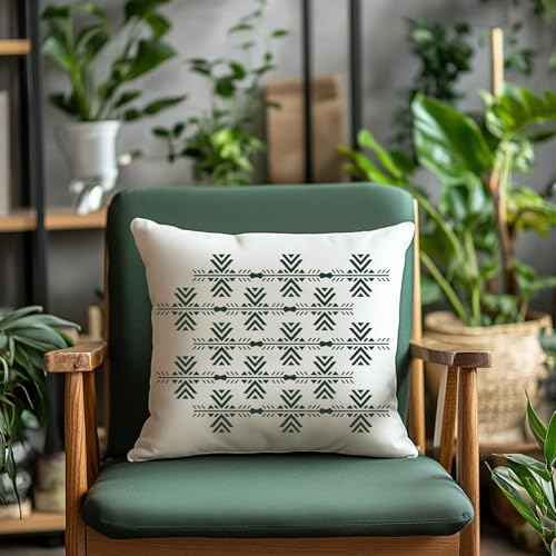 ORIGACH 15 Pcs Aztec Stencils for Painting on Wood Wall, 30 x 7.6 cm | Geometric Reusable Boho Borders Pattern Stencils Templates for Painting on Canvas Furniture - style: Aztec