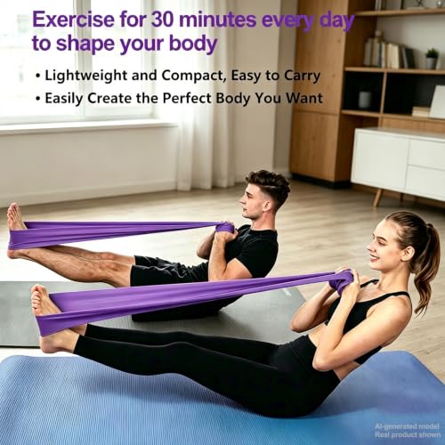 Resistance Bands for Working Out, Physical Therapy, Yoga & Pilates - color: Purple