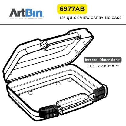 ArtBin 6977AB 12 inch Quick View Deep Base Carrying Case, Portable Art & Craft Organizer with Handle, [1] Plastic Storage Case, Translucent - size: 12 inch - Deep