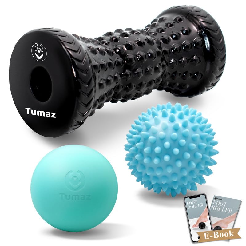 Tumaz Foot Roller & Massage Ball 3-in-1 Set - color: Diamond(black) 3-piece Set
