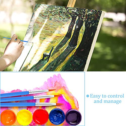 30Pcs Round Paint Brushes Bulk, Small Brush for Miniature Art Painting - size: 6.69inch, style: Round Paint Brushes