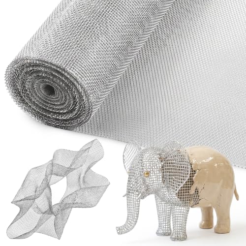 UNIFAMILY Sculpting Wire Mesh, 200in x12in Aluminum Wire Mesh for Arts and Craft,Heavy Duty Aluminum Armature Wires for Sculpting, Armature Mesh for Clay, Sculpting Craft Mesh for DIY Projects