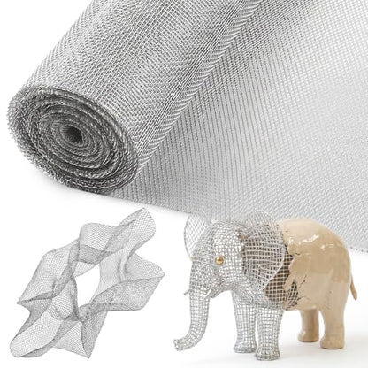 UNIFAMILY Sculpting Wire Mesh, 200in x12in Aluminum Wire Mesh for Arts and Craft,Heavy Duty Aluminum Armature Wires for Sculpting, Armature Mesh for Clay, Sculpting Craft Mesh for DIY Projects