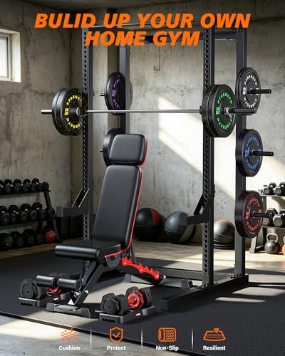 Rendpas Large Exercise Mat for Home Gym, 8mm Extra Thick Workout Mat - color: 12*6 FT Black