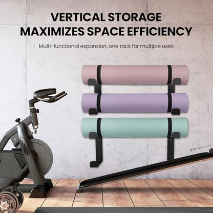 4 Tier Yoga Mat Holder Wall Mount & Yoga Mat Storage Rack