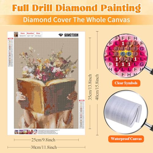 GUMITOON Diamond Art Kits for Adults-Pink Bow Full Drill Diamond Dots Paintings for Beginners, Round 5D Paint with Diamonds Pictures Gem Art Painting Kits DIY Crafts Kits 12"x16" QCY-149 - color: QCY-167