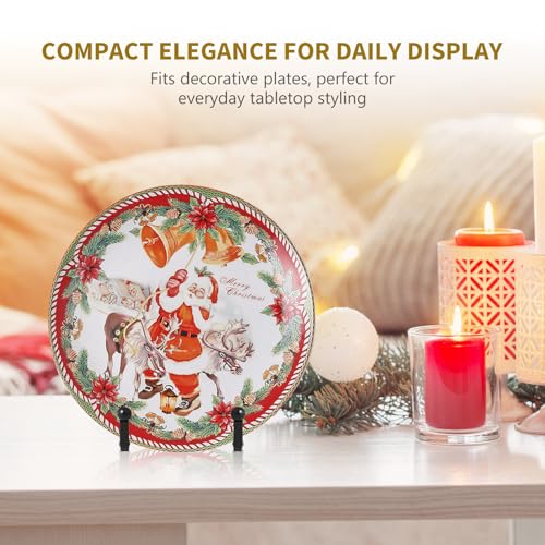 Plate Holder Easel Display Stand - 4.5 inch Metal Plate Stands for Display - Tabletop Picture Stand - Black Iron Easels for Display Pictures | Photo Frames | Book | Decorative Plates | Plaque -4 Pack - size: 4.5 inch (4 pack)