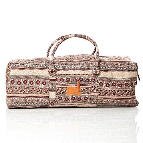 #DoYourYoga Full-Zip Extra Large Yoga Mat Tote Bag with Multi-Functional Storage Pockets for Sports Gym Pilates »Ghanpati« - color: BrownStyle