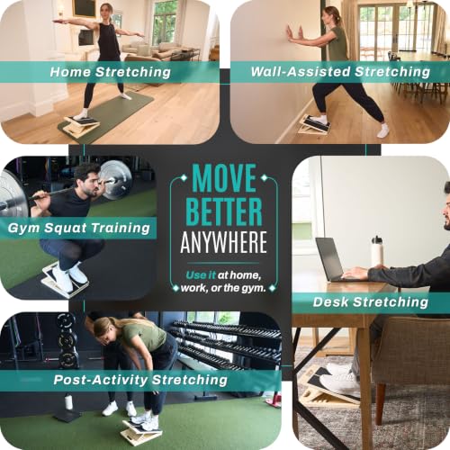 Portable Wood Slant Board, Adjustable Squat Wedge, Calf Stretch
