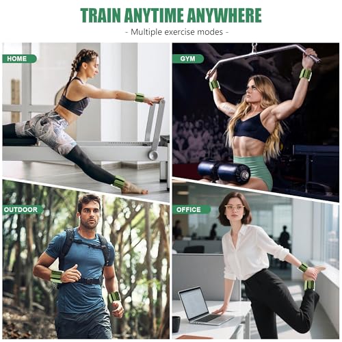 Ankle Wrist Weights for Women 2lbs/4lbs Pairs Adjustable Silicone Weights - color: Gradient Green, size: 2 lbs Pair (1 lb Each)