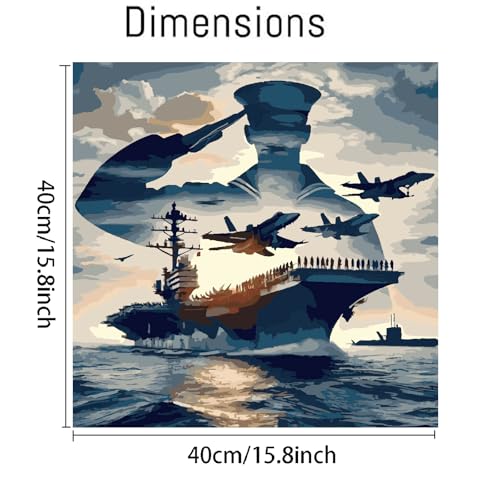 TCDZMYGS Paint by Numbers Kit for Adults,Soldier Paint by Number 16x16 in | Paint by Number for Beginner,Adult Paint by Number,HD Color Canvas,DIY Tool Kits,Stress Relief Craft,Great Gift,Without Frame - color: MT6291