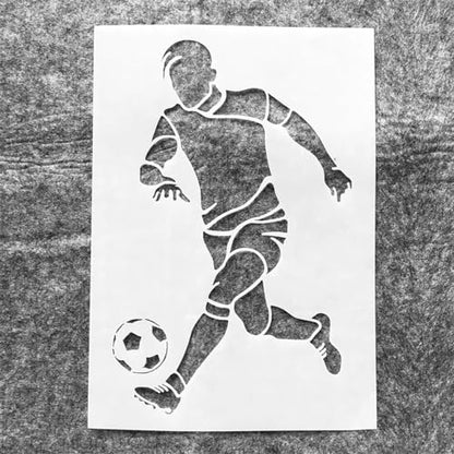 TIAMECH A4 Reusable Football Sports Stencil for Painting | Playing Soccer Layering Template, DIY Wall Art, Wood Furniture, Scrapbook & Crafts (8.3x11.7inch) - style: Football Sports