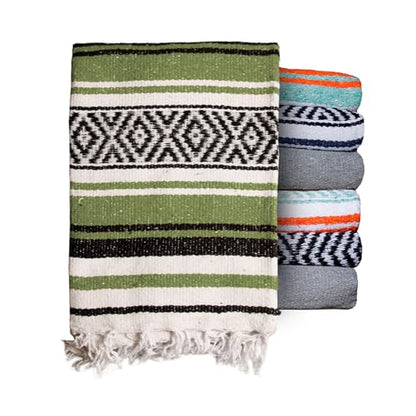 $averPak BodyForge Authentic Mexican Falsa Yoga Blanket (Green/Black/White) - color: Green/Black/White