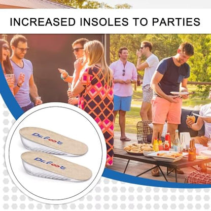 Dr.Foot Height Increase Insoles, Heel Cushion Inserts, Heel Lift Inserts for Leg Length Discrepancies - color: Beige, size: Large (0.5" Height)