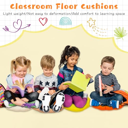 Tinideya 24 Pcs Floor Cushions Classroom,Medium 15.7 Inch,Yellow-Brown - color: Yellow-brown, size: Medium 15.7 Inch