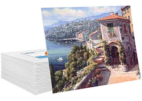 FIXSMITH Canvas Boards for Painting 8x10 Inch, Super Value 24 Pack Paint Canvases, White Blank Canvas Panels, 100% Cotton Primed, Painting Art Supplies - size: 8"×10"