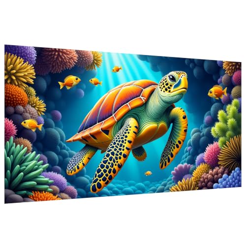 YOYA Large Diamond Art Kits for Adults, Sea Turtle 5D Diamond Painting | Full Drill Diamond Art Sea Turtle, Round Drill, HD Canvas, Fun and Relaxing, Gem Art, Home Wall Decor, Gifts, 27.5x15.7 Inch - color: Sea Turtle 505