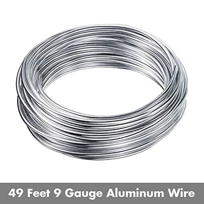 Aluminum Wire, Anezus 9 Gauge Bendable Metal Armature Aluminum Craft Wire for Wreath Making Beading Floral (Silver, 3 mm, 50 Feet/15m) - style: Silver