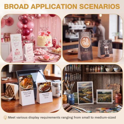 30 Pack Cardboard Easel Stand 5" & 3" Self Adhesive Cardboard Easel Back Display Stand for Table Top Photo Picture Poster Foam Board Painting Canvas Art Craft Retail Wedding Sign Holder - size: 3" & 5"