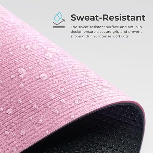 Sunny Health & Fitness Exercise Yoga Mats - Non-Slip Support for Home & Gym - color: Premium Pink