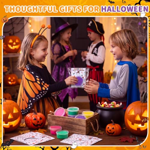 VioraWhite 48 Pcs Happy Halloween Air Dry Clay Set with Card and Gift Bags DIY Magic Gifts Clay Model Arts and Crafts Gift Graduation Party Favors Prizes for Kids Students Children Classroom - style: Happy Halloween