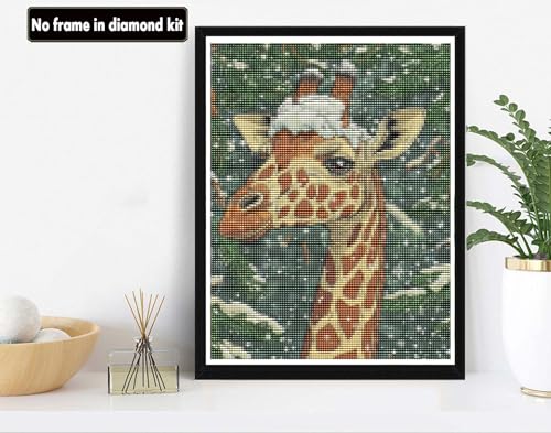 VAIIEYO 5D DIY Diamond Art Kits for Adults Giraffe, Diamond Painting Animal, Paint by Numbers Full Drill Round Rhinestone Craft Canvas for Home Wall Decor Gift 12x16 inch-43 - color: snow giraffe