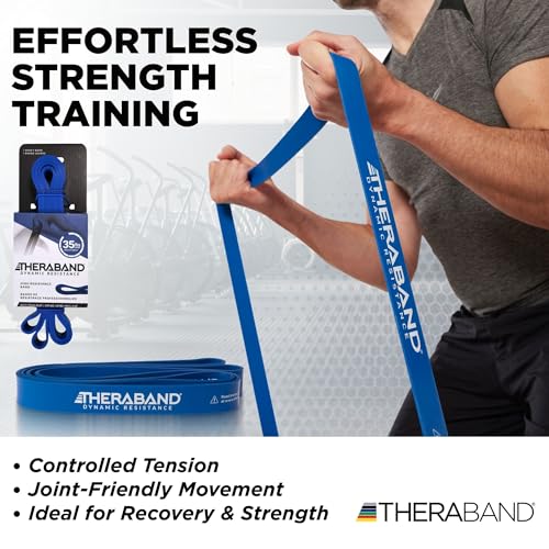 THERABAND High Resistance Band, Exercise, Workout, Physical Therapy, Blue - size: Heavy (35 lbs)