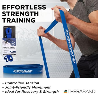 THERABAND High Resistance Band, Exercise, Workout, Physical Therapy, Blue - size: Heavy (35 lbs)