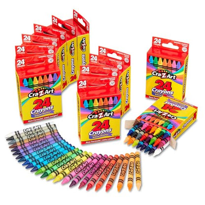 Bulk Crayons 24 Count, 12 Packs, Classroom Supplies for Teachers & Students, Back to School Essentials, Supplies for School, Home & Art Projects - size: 24 Count (Pack of 12)