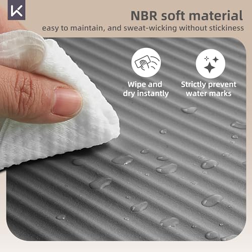 KEEP Extra Thick NBR Yoga Mat for Women & Men, 10mm Thick, 72”x32” Large Exercise Mat with Non-Slip Workout Mat for Yoga, Pilates, Stretching, Meditation – Wide & Cushioned Fitness Mat - color: Grey