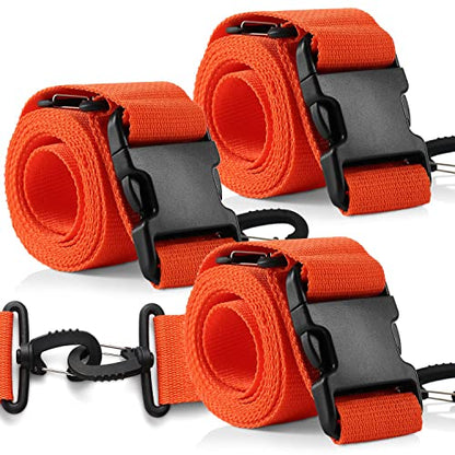 PrimaCare IR-5007-3 Pack of 3, 2 Piece Backboard with Swivel Speed Clip – Adjustable Patient Immobilization Straps with Quick Release Buckles for Spine Boards, 9 Feet, Orange - size: Swivel Speed Clip 9 Ft