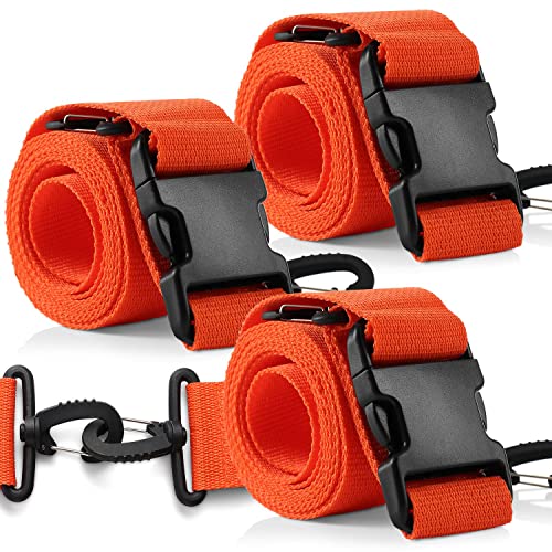 PrimaCare IR-5007-3 Pack of 3, 2 Piece Backboard with Swivel Speed Clip – Adjustable Patient Immobilization Straps with Quick Release Buckles for Spine Boards, 9 Feet, Orange - size: Swivel Speed Clip 9 Ft