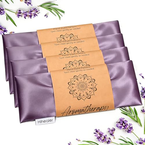 Hihealer Lavender Eye Pillow for Sleeping, Weighted Eye Mask for Spa, Yoga - color: Lilac 4 Pack