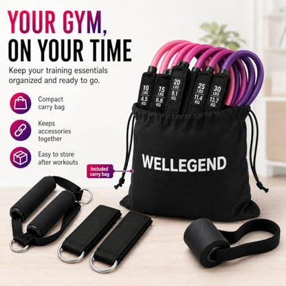 WELLEGEND Resistance Bands Set with Complete Workout Accessories