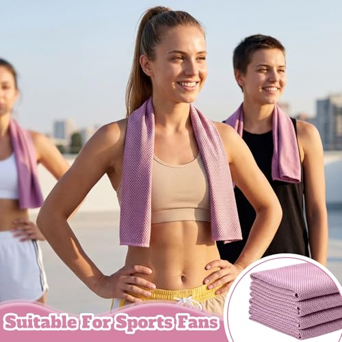 Honoson 30 Pack Cooling Towels for Neck and Face, 27 x 16 in, Pink - color: Pink