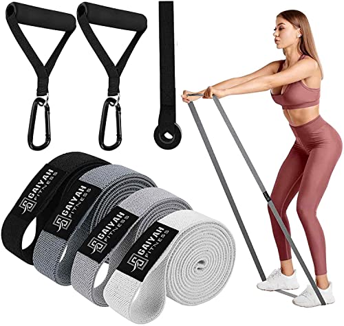 76 Inch Extra Long Fabric Resistance Band with Workout Guide for Men & Women, Non-Slip,up to 150 LBS for Strength Training, Pull-Up Assist, Yoga & Physical Therapy - color: White/Gray/Dark Gray/Black