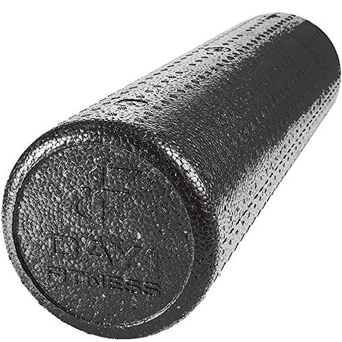 High Density Muscle Foam Rollers by Day 1 Fitness - Sports Massage Rollers for Stretching, Physical Therapy, Deep Tissue, Myofascial Release - Ideal for Exercise and Pain Relief - Solid Black, 24" - color: Solid Black, size: 24"