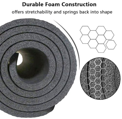 LFS Yoga Mat 72.8" x 31.5" x 2/5 inch Thick With Strap and Bag, Extra Wide - color: Gray