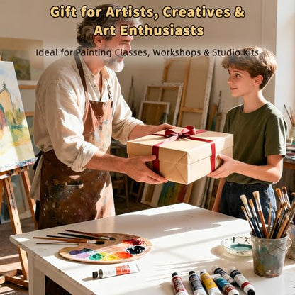 2-Pack 24x36 Stretched Canvas 13.4oz Warp-Resistant for Oil & Acrylic | (380gsm) triple gesso primed, warp-resistant, large pre-stretched canvas for gallery-quality art - size: 2pk - 24"x 36"
