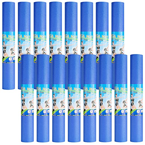 Funtery 3 mm Thin Yoga Mats Bulk, 68 x 24 in - color: Dark Blue
