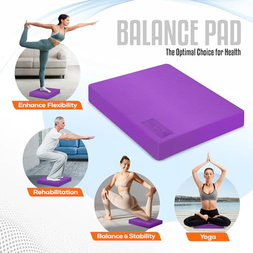 Yes4All Exercise Balance Pad, Non-Slip Foam Kneeling Pad - color: Purple - XL - (19" x 15" x 2,25"), size: X-Large