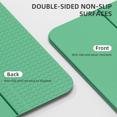 Yoga Mat Thick 10mm, Foldable Yoga Mat 75 x 26 x 0.4 Inches | Portable Workout Mat | Thick Cushioning Surface | Home Gym Exercise Mat | Pilates & Yoga Training - color: Green