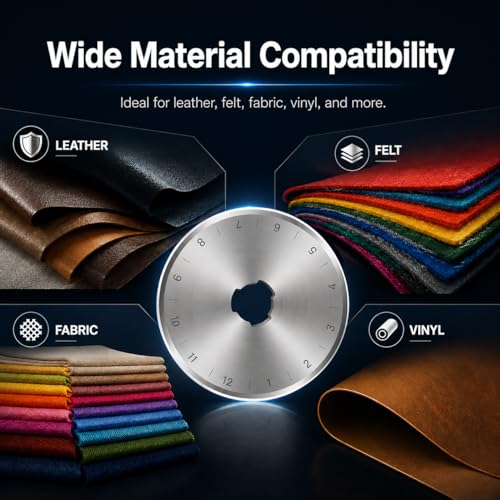15 Packs 45mm Rotary Cutter Blades 45mm Quilting supplies Rotary Cutter Blades for fabric by SSPONT, compatible with OLFA,Fiskars,Mr.Pen,DAFA,Truecut etc. Sewing Arts Crafts, Sharp and Durable - color: 45mm-15 PCS