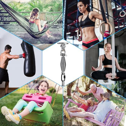 SELEWARE Hammock Chair Hanging Kit, Bearing Swing Hanger w/Spring & Chain - color: Bearing Swing Hanger With Chain & Conical Spring