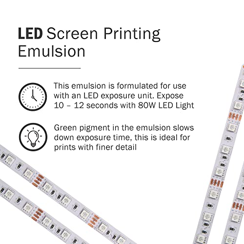 Ecotex® LED Green Pre-Sensitized Photo Emulsion - Silk Screen Emulsion, Qt | Premixed And Pre-Sensitized Photo Emulsion - No Diazo Needed, Ultra Durable, 12 Month Shelf Life, Made In The USA - Quart - size: Quart - 32 oz.